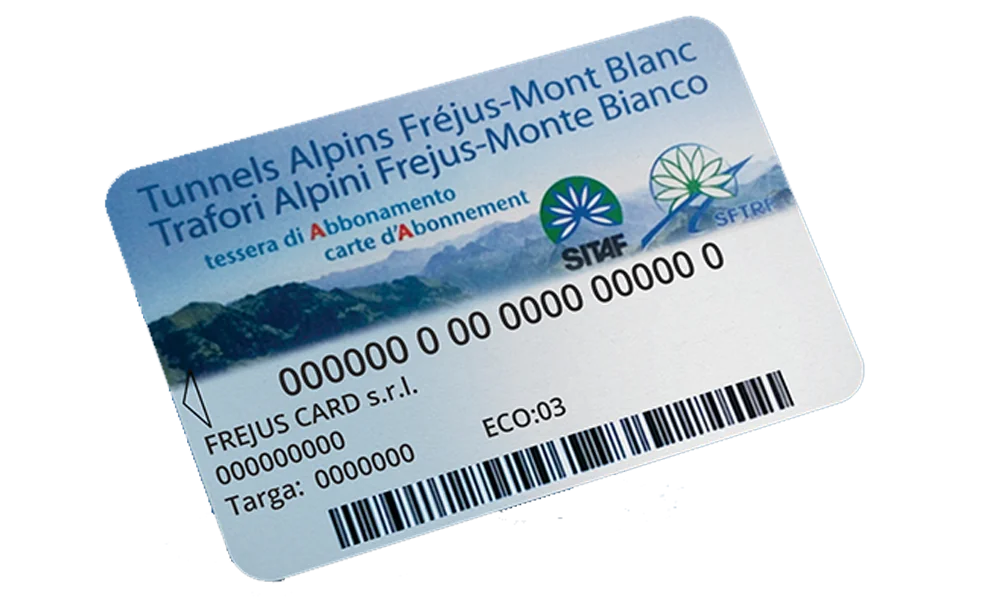 Frejus Card voor tol in de Alpentunnels